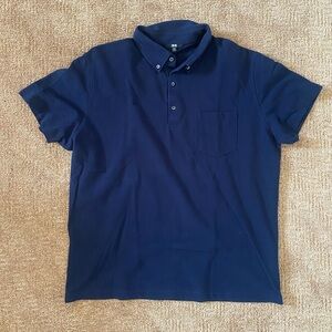Uniqlo navy button up shirt